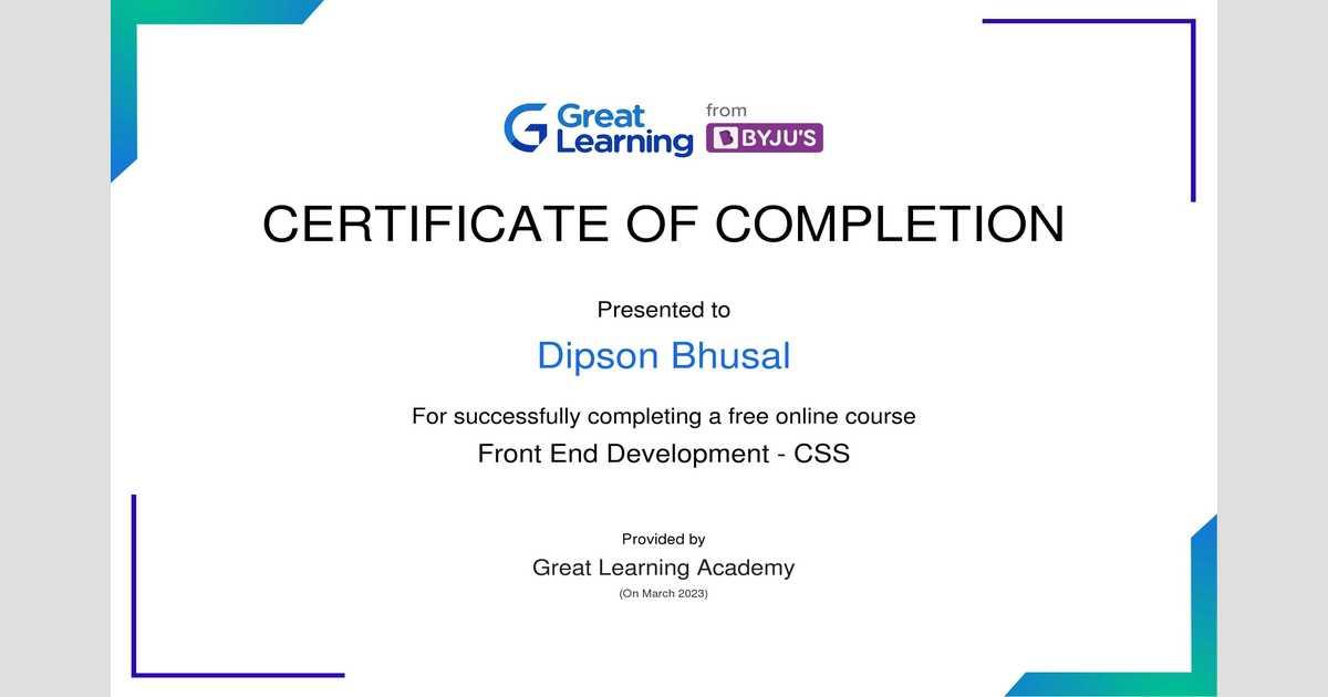 CSS Certification